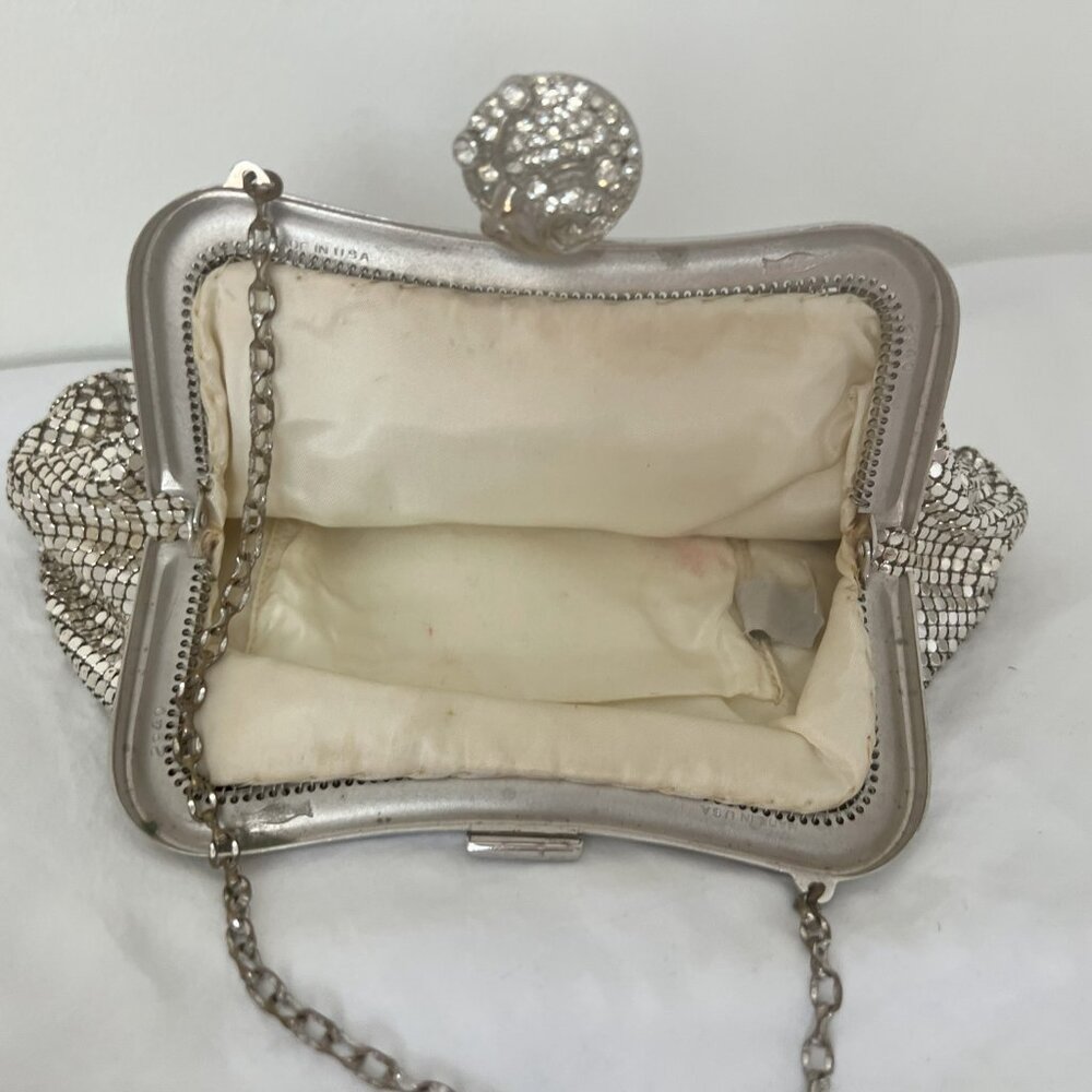 Whiting And Davis Co. Silver Beaded Jeweled Small… - image 4